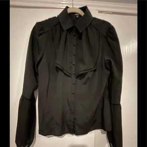 Silk Bebe long sleeve black blouse